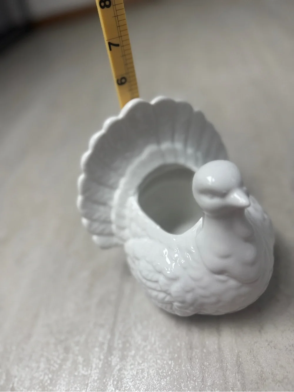 White Ceramic Turkey Serving Bowl - Decorative Table Accent